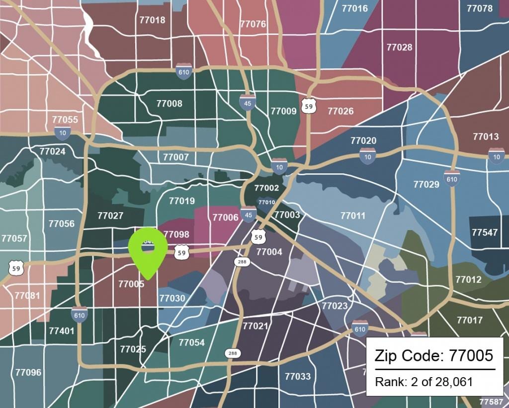 ključ mapu Houston