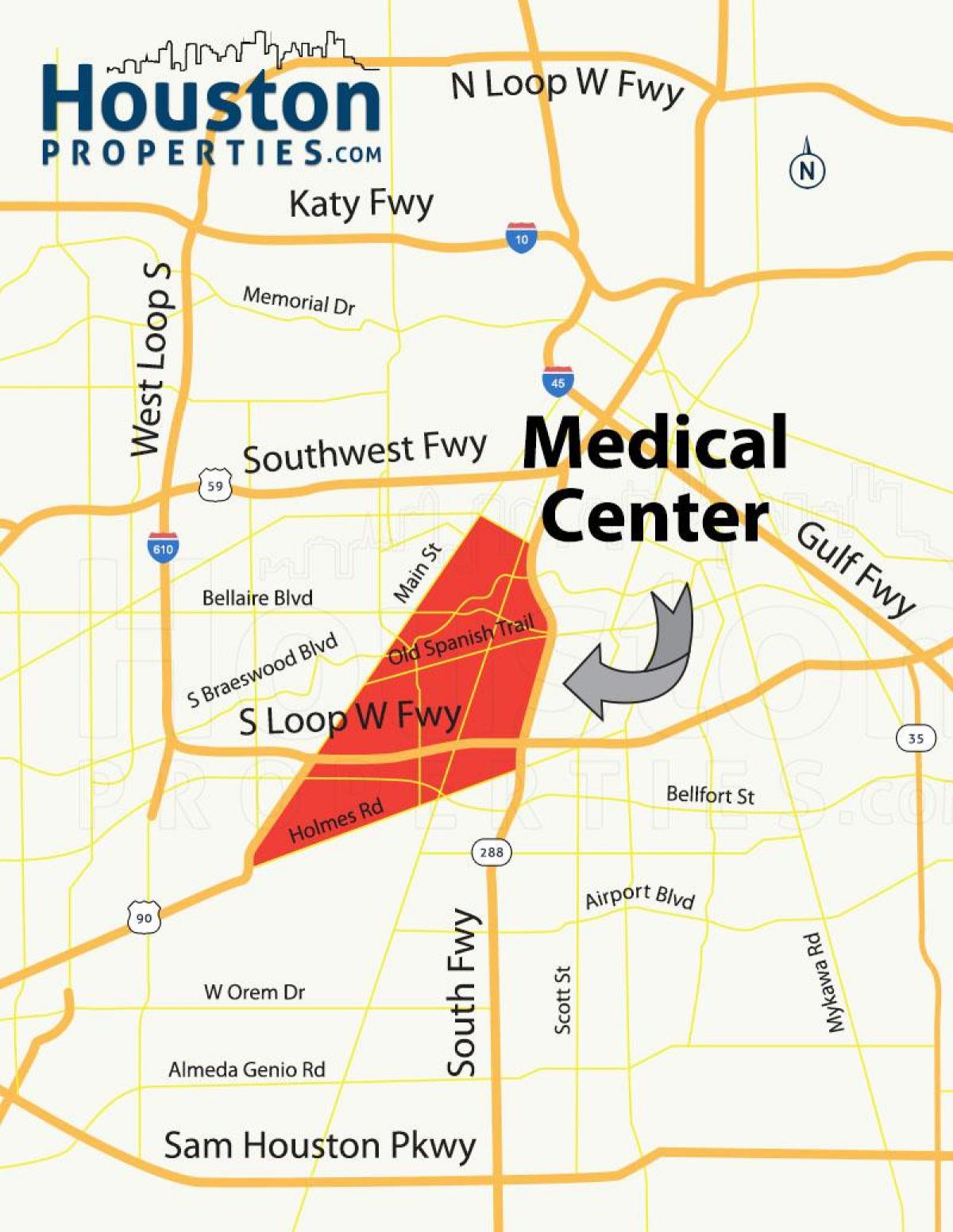 mapa Houston medicinskog centra