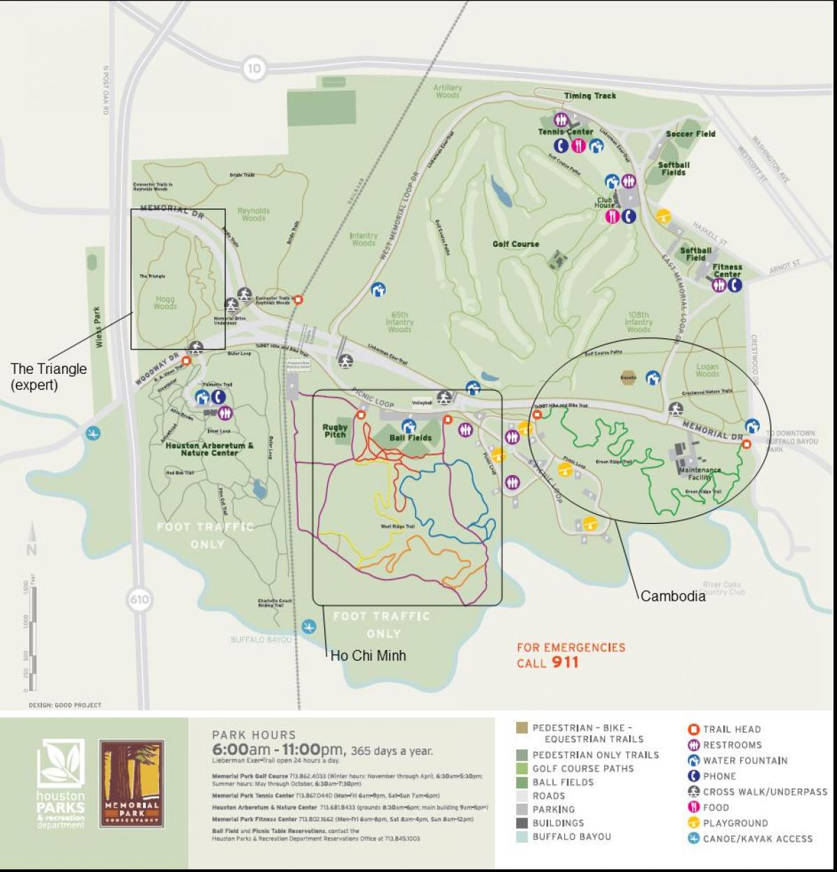 mapa je Memorial park Houston