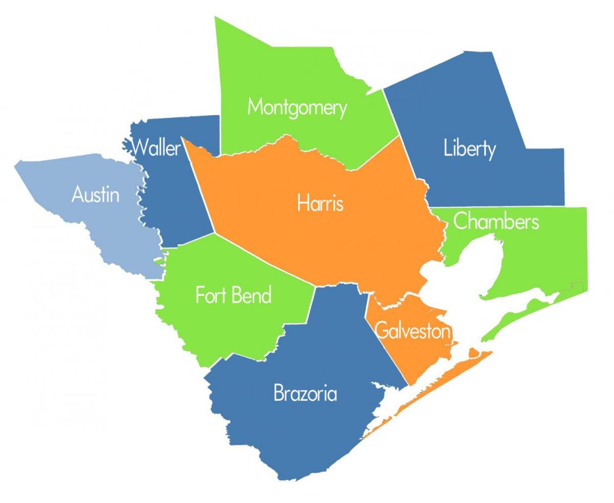 okruga mapu Houston