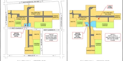 Houston Galeriji tržnom centru mapu