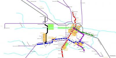 Metro željeznicu Houston mapu